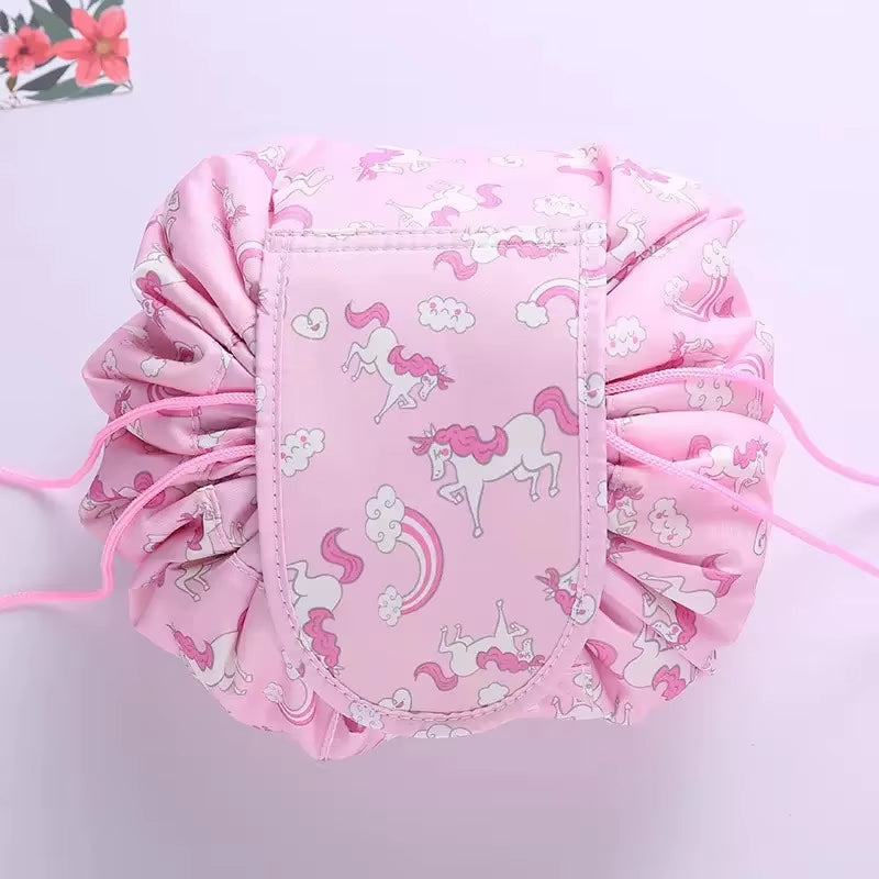 Women Drawstring Cosmetic Bag Travel Storage Makeup Bag Organizer Female Make up Pouch Portable Waterproof Toiletry Beauty Case