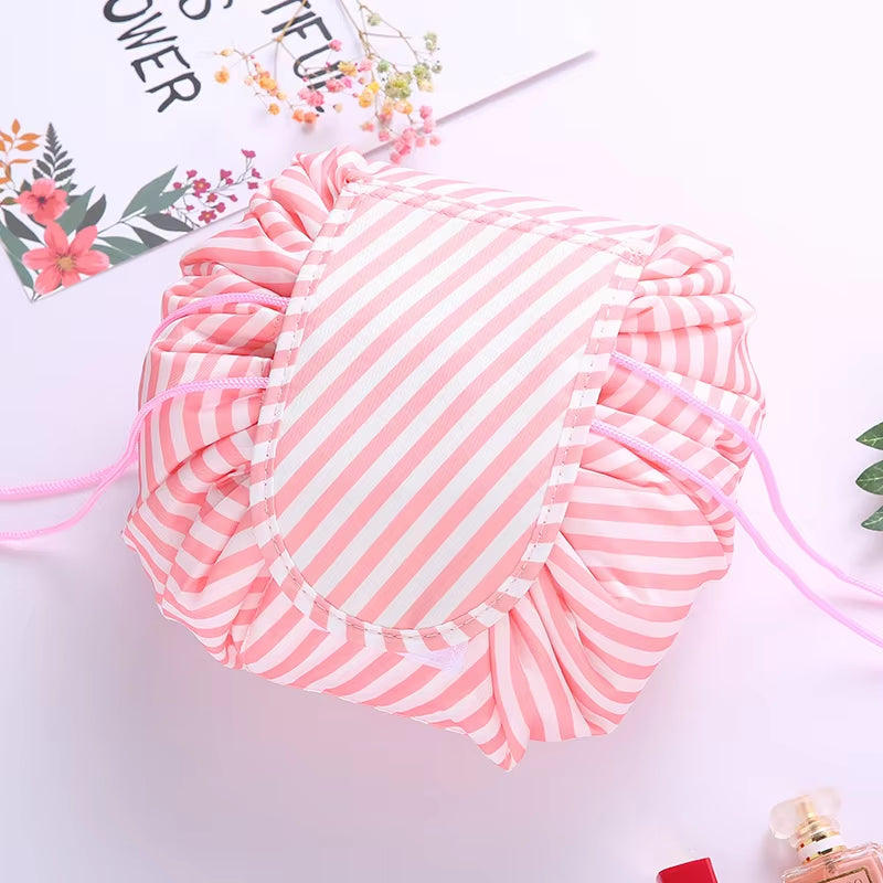 Women Drawstring Cosmetic Bag Travel Storage Makeup Bag Organizer Female Make up Pouch Portable Waterproof Toiletry Beauty Case