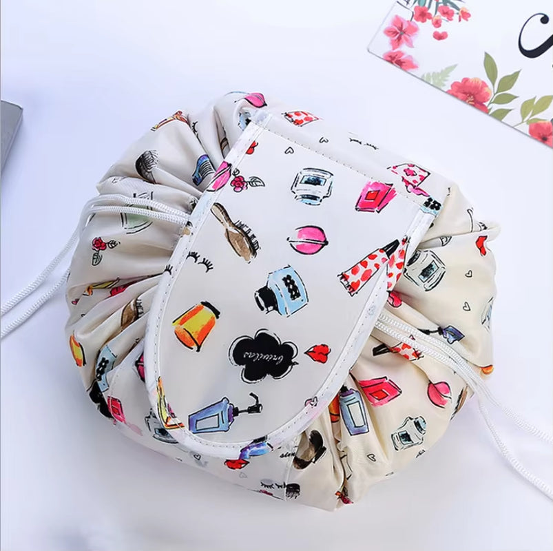 Women Drawstring Cosmetic Bag Travel Storage Makeup Bag Organizer Female Make up Pouch Portable Waterproof Toiletry Beauty Case