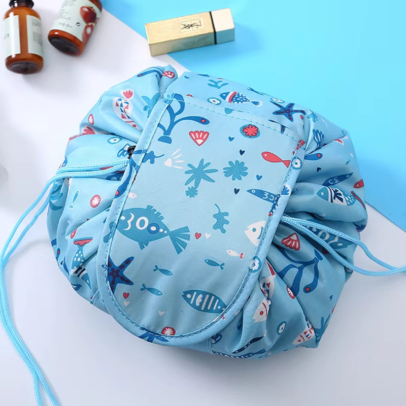 Women Drawstring Cosmetic Bag Travel Storage Makeup Bag Organizer Female Make up Pouch Portable Waterproof Toiletry Beauty Case